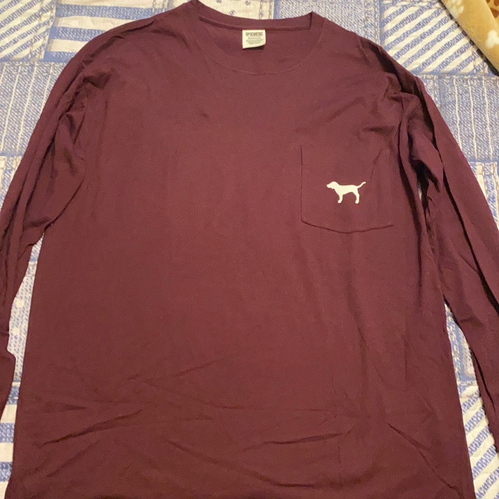 Oversized PINK Victoria secret long sleeve shirt